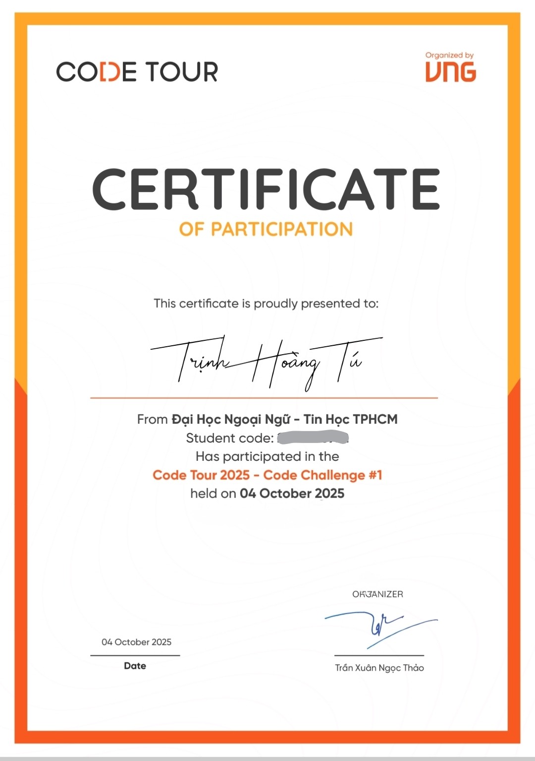 VNG Code Tour Participation